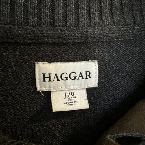 Haggar Dark Blue Ribbed Men's Knit Sweater – Size Large - Perfect Condition - Picture 8 of 8